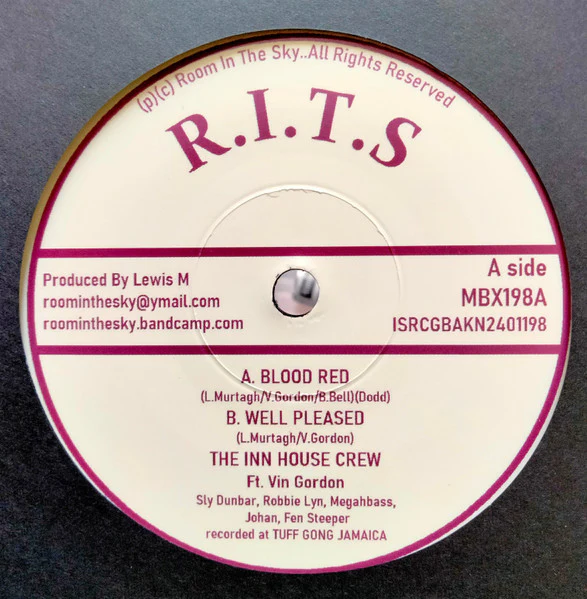 THE INN HOUSE CREW FT. VIN GORDON, Blood Red / Well Pleased (Room In The Sky; MBX198, UK 2024, Solid Centre), SALE - Up to 50% Off the Original Price  7" /EX