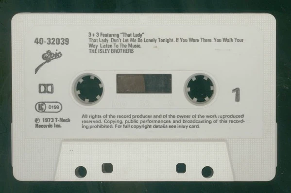 THE ISLEY BROTHERS, 3 + 3 (Epic; 40-32039, UK , J - Card, Nice price version) Cassette VG+/VG+ - Image 2