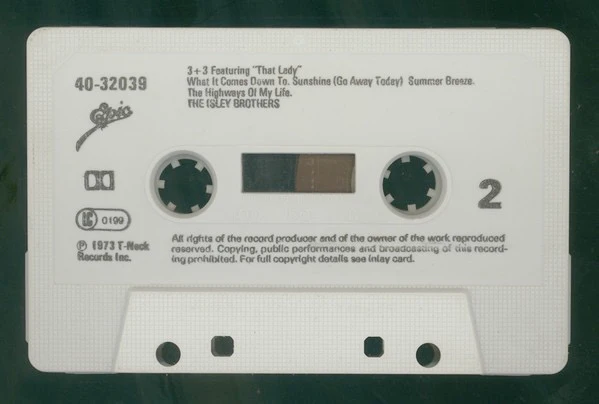 THE ISLEY BROTHERS, 3 + 3 (Epic; 40-32039, UK , J - Card, Nice price version) Cassette VG+/VG+ - Image 3