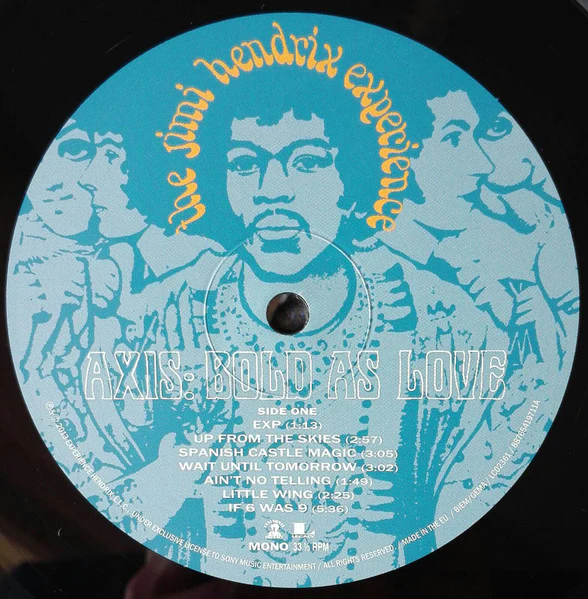 THE JIMI HENDRIX EXPERIENCE, Axis: Bold As Love (Sony; 88765419711, Europe 2013 Reissue, Gatefold, Inner, 180 Gram Vinyl. Mono.) LP NEW/NEW - Image 3