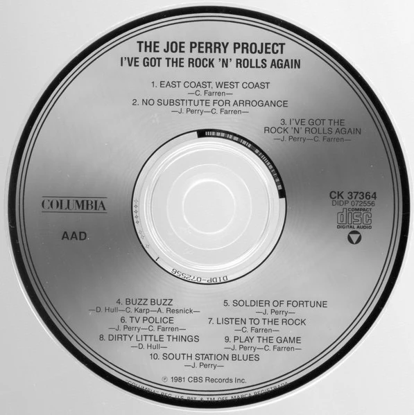 THE JOE PERRY PROJECT, I've Got The Rock 'N' Rolls Again (Columbia; CK 37364, US , Jewel Case) CD VG+/VG+ - Image 3