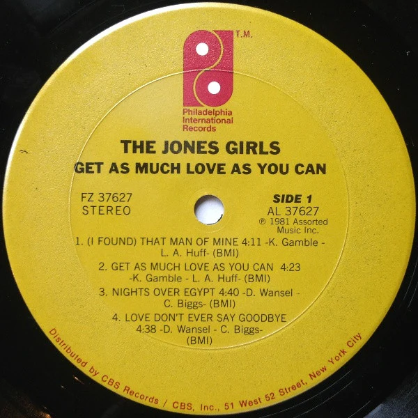 THE JONES GIRLS, Get As Much Love As You Can (Philadelphia International Records; FZ 37627, US 1981, Picture Sleeve) LP VG+/VG - Image 3