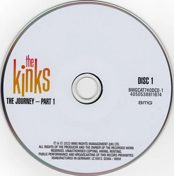 THE KINKS, The Journey - Part 1 (BMG; BMGCAT740DCD, Europe 2023, Double Digipak, Booklet) 2xCD VG+/VG+ - Image 3