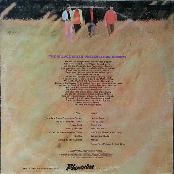 THE KINKS, The Kinks Are The Village Green Preservation Society (PRT; NSPL 18233, Canada 1980 Reissue) LP VG+/VG+ - Image 2