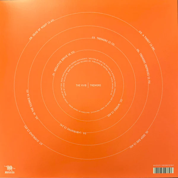 THE KVB, Tremors (Invada; INV311LP, UK & Europe 2024, Inner, Limited Edition, Stereo, Red And Orange Swirl) LP EX/EX - Image 2