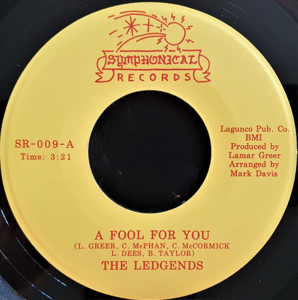 THE LEDGENDS / MADLIB, A Fool For You / Deeper (Instrumental) (Symphonical; SR009, UK 2021) 7" /EX