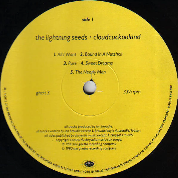 THE LIGHTNING SEEDS, Cloudcuckooland (Ghetto Recording Company; GHETT 3, UK 1990, Inner) LP VG/VG+ - Image 3