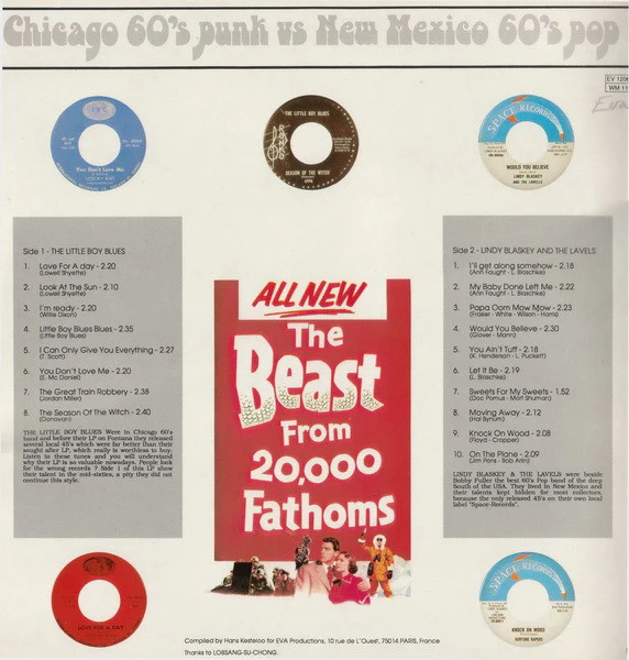 THE LITTLE BOY BLUES & LINDY BLASKEY AND THE LAVELS, Chicago 60's Punk Vs New Mexico 60's Pop (Eva; 12065, France 1988), SALE - Up to 50% Off the Original Price LP VG/VG - Image 2