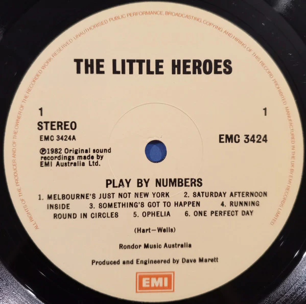 THE LITTLE HEROES, Play By Numbers (EMI; EMC 3424, UK 1982) LP VG/VG+ - Image 3