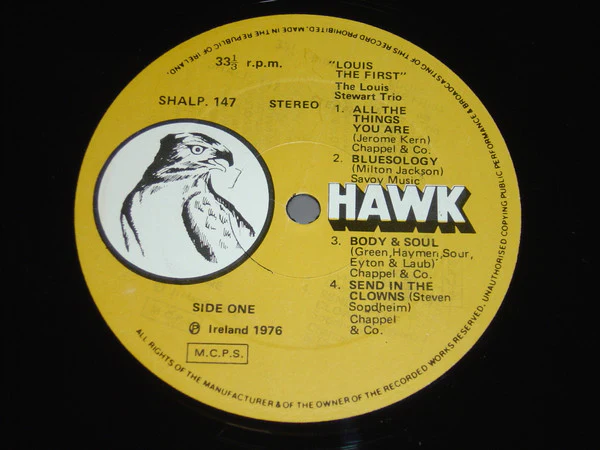THE LOUIS STEWART TRIO, Louis The First (Hawk; SHALP 147, Ireland 1976) LP G+/VG - Image 3