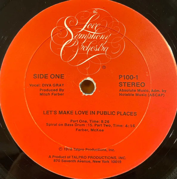 THE LOVE SYMPHONY ORCHESTRA, Penthouse Presents Pulsating Disco and Romantic moods for Loving and Dancing (Talpro; P100, US 1978, Triple Gatefold, "Penthouse Pet" inside gatefold.) LP VG/VG - Image 3