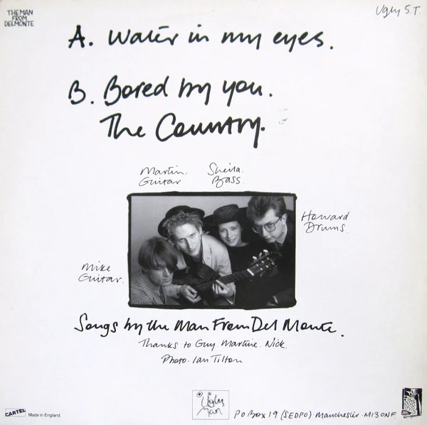 THE MAN FROM DELMONTE, Water In My Eyes (Ugly Man Records; UGLY 5T, UK 1987, Picture Sleeve) 12" VG/VG - Image 2