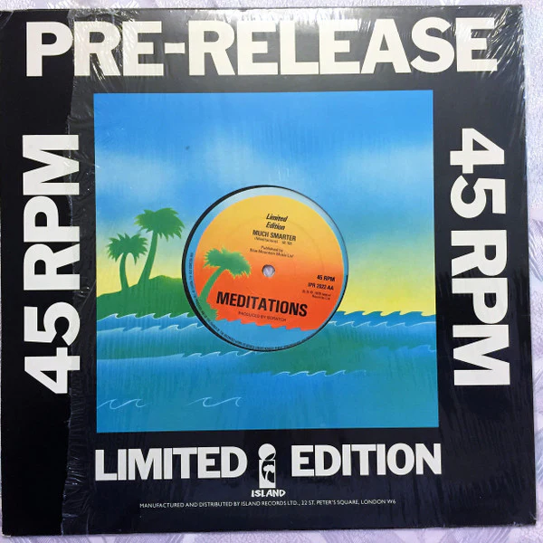 THE MEDITATIONS, Life Is Not Easy / Much Smarter (Island Records; IPR 2022, UK 1978, Company Sleeve, Limited Edition), SALE - Up to 50% Off the Original Price  12" VG/VG+ - Image 2