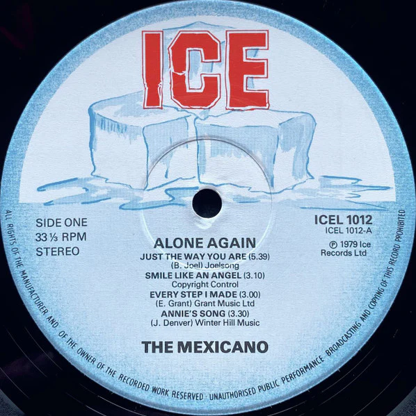 THE MEXICANO, Alone Again (ICE; ICE 1012L, UK 1979) LP VG/VG+ - Image 3