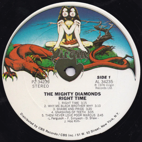 THE MIGHTY DIAMONDS, Right Time (Virgin; AL 34235, US 1976, Inner) LP G/VG - Image 3