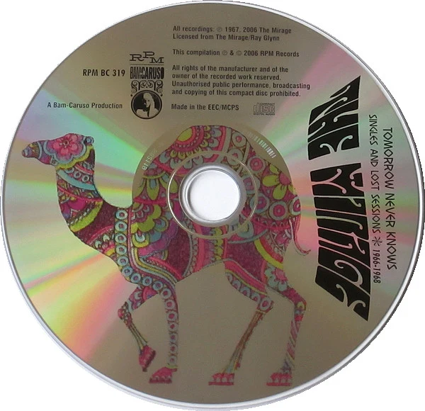 THE MIRAGE, Tomorrow Never Knows - Singles And Lost Sessions 1966-1968 (RPM Records; RPM BC 319, UK 2006) CD VG+/VG+ - Image 3
