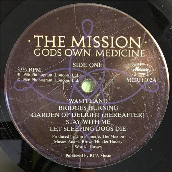 THE MISSION, Gods Own Medicine (Mercury; MERH 102, UK 1986, Embossed Gatefold Sleeve, Inner, First edition) LP VG/VG - Image 3