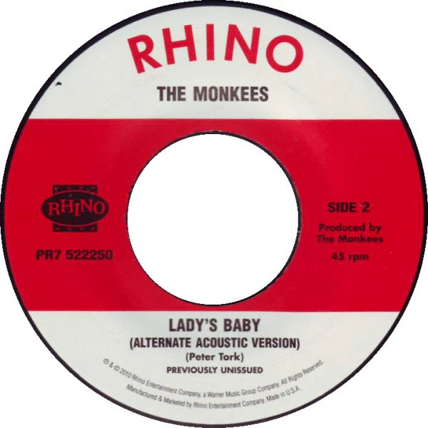 THE MONKEES, St. Matthew / Lady's Baby (Rhino Records; PR7 522250, US , Promo, Picture Sleeve, Limited Edition of 1,000) 7" VG+/VG+ - Image 3