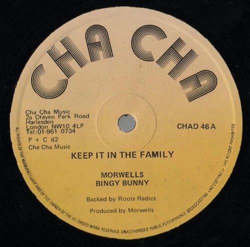 THE MORWELLS / BINGY BUNNY, Keep It In The Family / Me & Jane (Cha Cha; CHAD 46, UK 1982, Company Sleeve) 12" VG/VG+