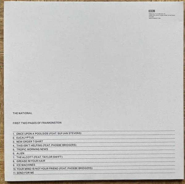 THE NATIONAL, First Two Pages Of Frankenstein (4AD; 4AD0566LP, Europe 2023, Gatefold, Inner, Red Vinyl Optimal Pressing) LP VG+/VG+ - Image 2