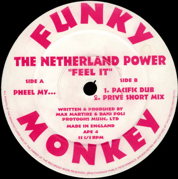 THE NETHERLAND POWER, Feel It (Funky Monkey; APE 4, UK 1994, Die Cut Company Sleeve), SALE - Up to 50% Off the Original Price 12" VG/VG - Image 3