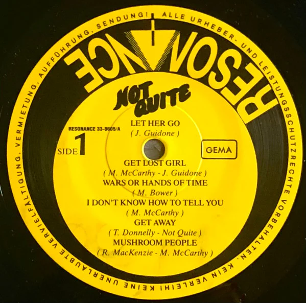 THE NOT QUITE, The Not Quite (Resonance; 33-8605, Germany 1986), SALE - Up to 50% Off the Original Price  LP VG/VG+ - Image 3