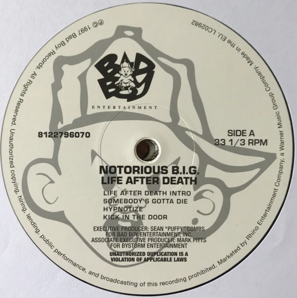 THE NOTORIOUS B.I.G, Life After Death (Bad Boy Records; 8122796070, UK 2017 Reissue, Insert) 3xLP NEW/NEW - Image 3