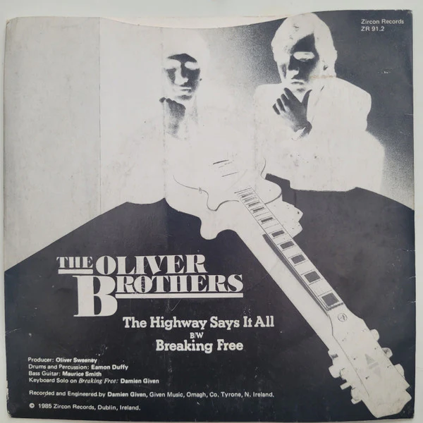 THE OLIVER BROTHERS, The Highway Says It All / Breaking Free (Zircon; ZR 91, UK 1985, Picture Sleeve) 7" VG/VG+ - Image 2