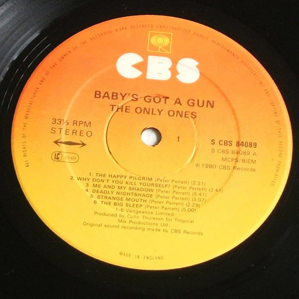 THE ONLY ONES, Baby's Got a Gun (CBS; 84089, UK 1980, Insert), SALE - Up to 50% Off the Original Price  LP VG+/VG+ - Image 3