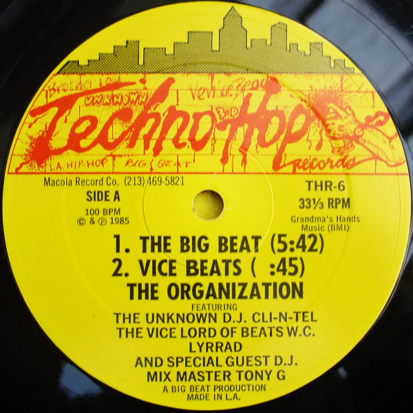 THE ORGANIZATION, The Big Beat (Techno Hop Records; THR-6, US 1985, Company Sleeve) 12" VG/G