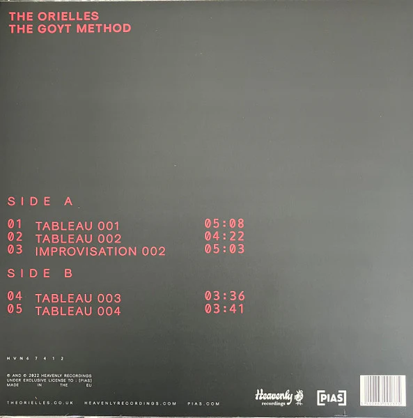 THE ORIELLES, The Goyt Method (Heavenly; HVN67412, UK & Europe 2023) 12" EP VG+/VG+ - Image 2
