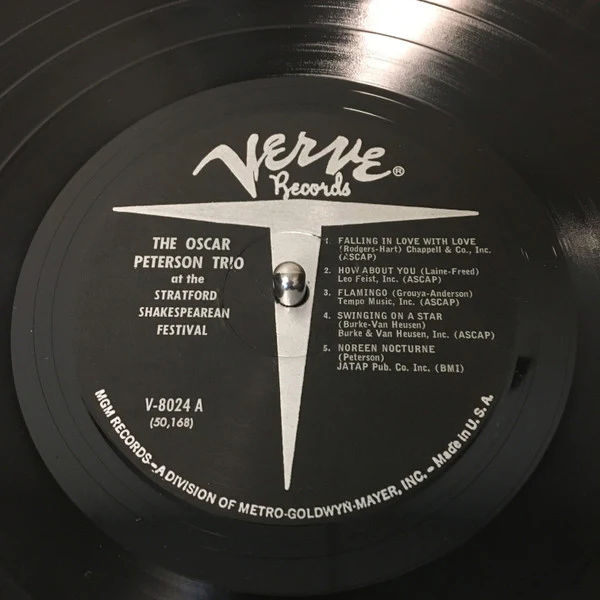 THE OSCAR PETERSON TRIO, At The Stratford Shakespearean Festival (Verve Records; MGV-8024, US ) LP VG/VG - Image 2