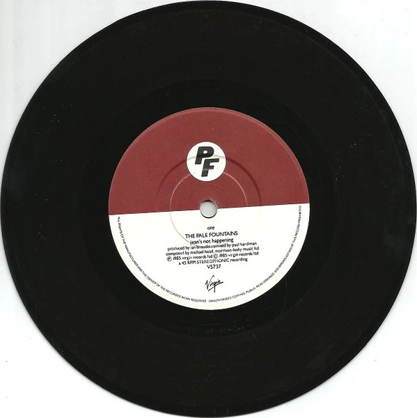 THE PALE FOUNTAINS, Jean's Not Happening (Virgin; VS737, UK 1985, Picture Sleeve) 7" VG/VG - Image 3