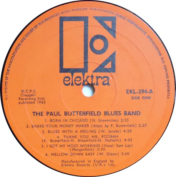 THE PAUL BUTTERFIELD BLUES BAND, The Paul Butterfield Blues Band (Elektra; EKL 294, UK (disc) 1965, Sleeve Printed in USA, 2nd UK Mono Issue) LP VG/G+ - Image 2