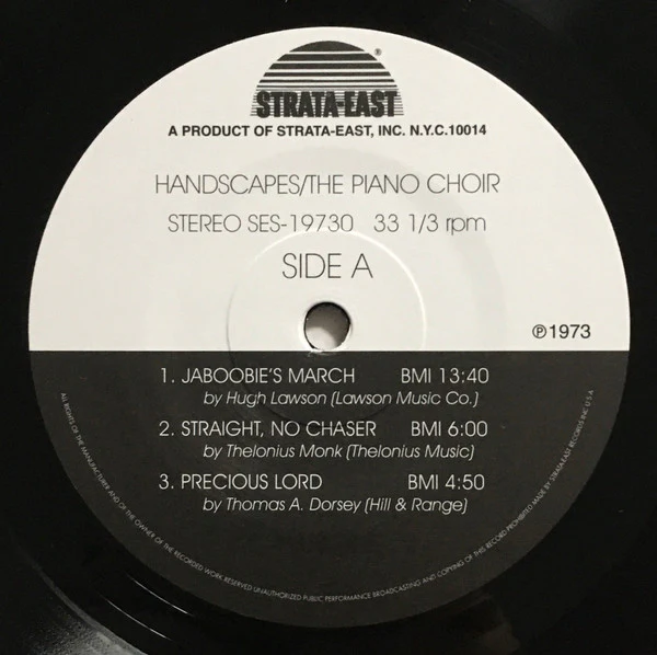 THE PIANO CHOIR, Handscapes (Strata-East; SES-19730, UK 2020 Reissue, Gatefold, 2 Inserts) 2xLP VG+/VG - Image 3