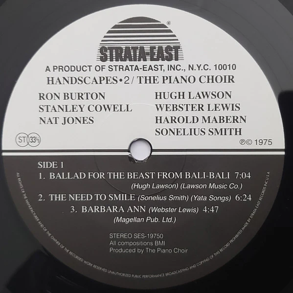 THE PIANO CHOIR, Handscapes 2 (Strata-East; SES-19750, Worldwide 2023) LP VG+/VG+ - Image 3
