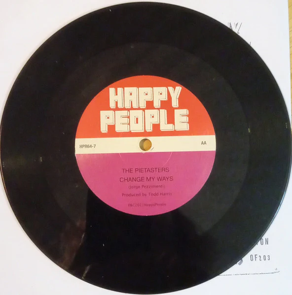 THE PIETASTERS, Keep On Lyin' / Change My Ways (Happy People; HPR 64, UK 2021, Stamped Sleeve, Solid Centre / Limited Edition of 100 / Black Vinyl) 7" EX/EX - Image 2