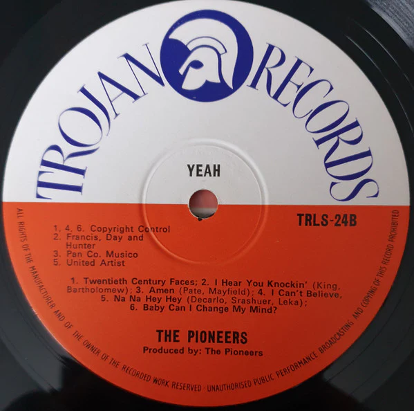 THE PIONEERS, Yeah! (Trojan Records; TRL 24, UK 1971, Laminated Front Sleeve) LP VG+/VG+ - Image 3