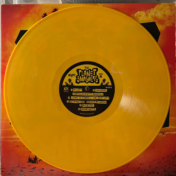THE PLANET SMASHERS, Mighty (Dare To Care Records; DTC012, Canada 2003, Insert, Peach vinyl) LP VG/VG - Image 3