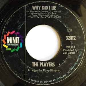 THE PLAYERS, Why Did I Lie / I'm Glad I Waited (Minit; 32012, US 1966), SALE - Up to 50% Off the Original Price  7" /VG+