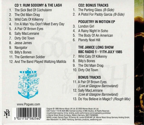 THE POGUES, Rum Sodomy & The Lash (Rhino Records; 5021732582560, Europe 2025 Reissue, Folded Sleeve) 2xCD M/M - Image 2