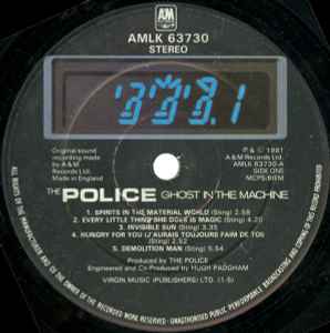 THE POLICE, Ghost In The Machine (A&M Records; AMLK 63730, UK 1981, Inner) LP VG+/VG+ - Image 3