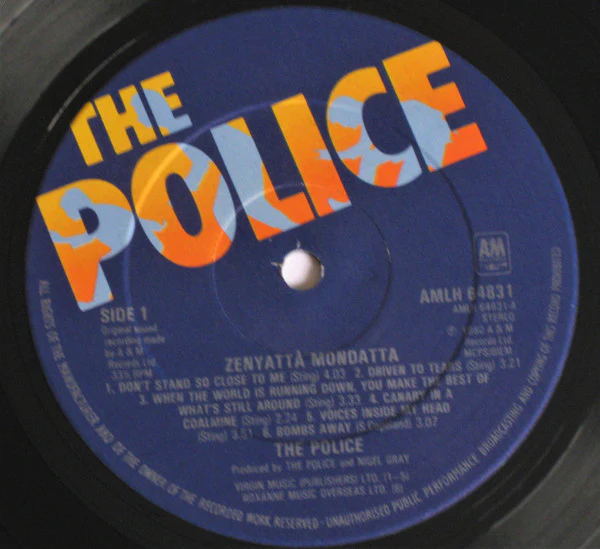 THE POLICE, Zenyatta Mondatta (A&M Records; AMLH 64831, UK 1980, Inner) LP VG/VG - Image 3