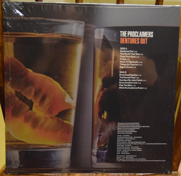 THE PROCLAIMERS, Dentures Out (Cooking Vinyl; COOKLP864, 2022, Inner) LP EX/EX - Image 2