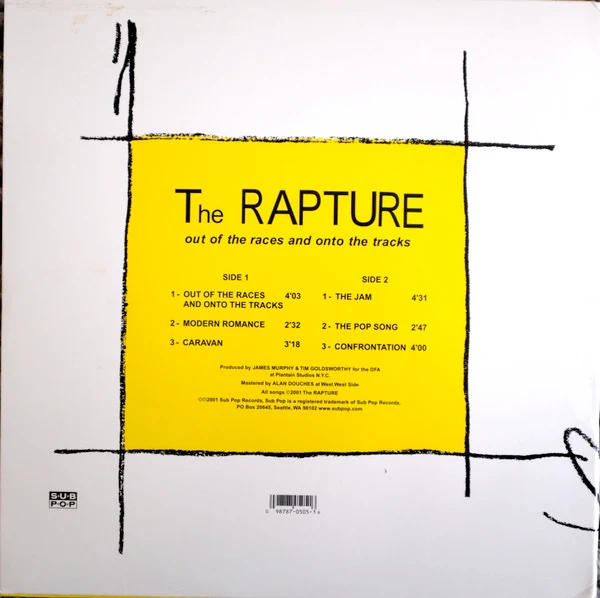 THE RAPTURE, Out Of The Races And Onto The Tracks (Sub Pop; SP505, US 2001, Insert) 12" VG/EX - Image 2