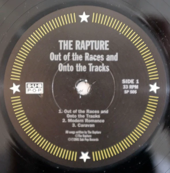 THE RAPTURE, Out Of The Races And Onto The Tracks (Sub Pop; SP505, US 2001, Insert) 12" VG/EX - Image 3