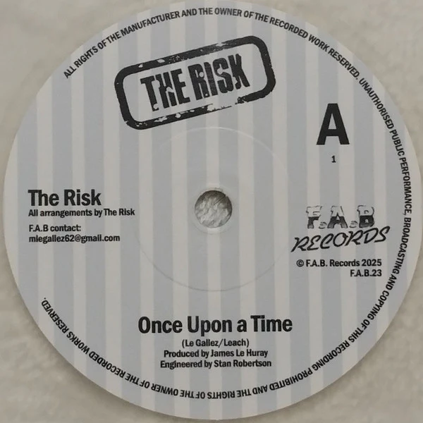 THE RISK, Once Upon A Time / Kevin (F.A.B. ; F.A.B 23, UK 2025, Picture Sleeve, Milky Clear Vinyl, Limited Edition of 125) 7" EX/EX - Image 3