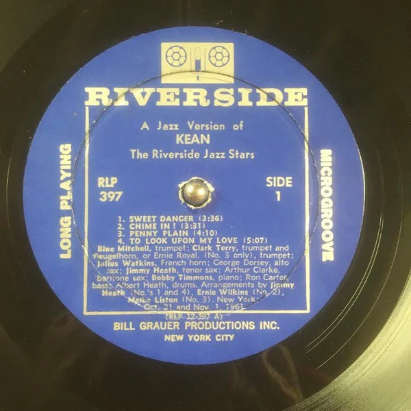THE RIVERSIDE JAZZ STARS FEATURING BLUE MITCHELL, JIMMY HEATH AND THE BOBBY TIMMONS TRIO, A Jazz Version Of Kean (Riverside Records; RLP 397, US 1961, Pasteback Sleeve) LP VG/VG - Image 3
