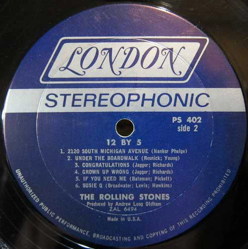 THE ROLLING STONES, 12 X 5 (London Records Boxed Blue Labels With Made In USA Under Cat No. ; PS 402, US 1966 Reissue, Pasteback Sleeve With White Stereo On Front, Stereo, Monarch Pressing) LP VG/VG - Image 3