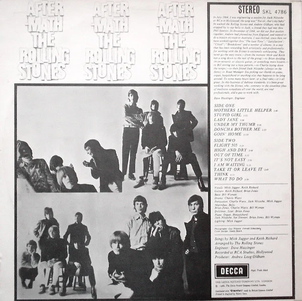 THE ROLLING STONES, Aftermath (Decca Small Dark Blue Boxed; SKL 4786, UK 1974 Reissue, Laminated Front Sleeve, Stereo) LP VG+/VG - Image 2